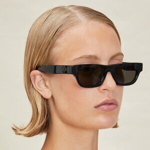 DEVON WINDSOR Lisbon Sunglasses in Black rectangle square